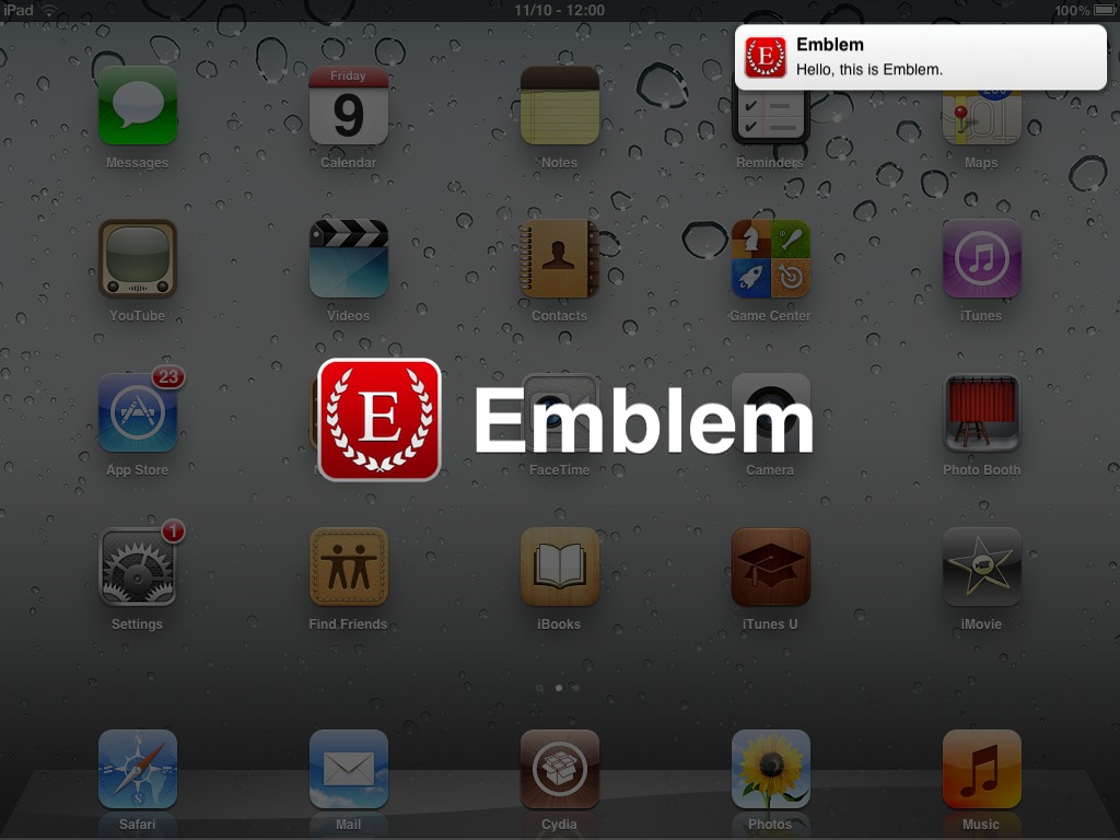 Emblem tutorial screen